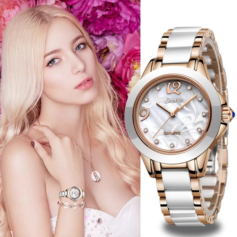 Women's Ceramic Exquisite High-End Waterproof Watch
