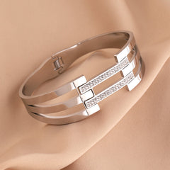 Geometric Style Circle Hollow Out Stainless-Steel Women's Bracelet
