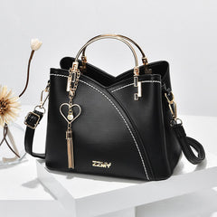 Women's Trendy Color Block Large Capacity Shoulder Crossbody Bucket Bag
