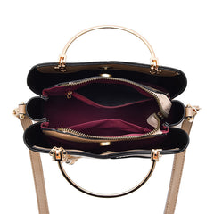 Women's Trendy Color Block Large Capacity Shoulder Crossbody Bucket Bag