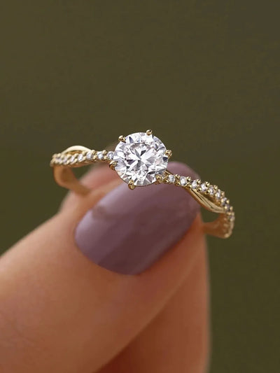 Elegant Women's 925 Sterling Silver Inlaid Zircon Ring