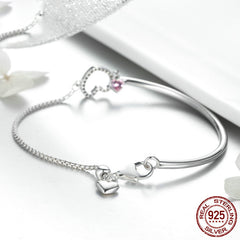 S925 Pure Sterling Silver Heart Design Women's Bracelet