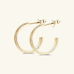 Luxury Women's 925 Sterling Silver Inlaid Moissanite C-Hoop Earrings