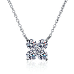 1.26 Carat Moissanite 925 Sterling Silver Geometric Shape Pendant Necklace