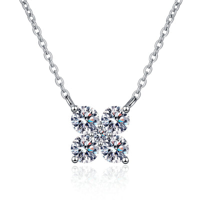 1.26 Carat Moissanite 925 Sterling Silver Geometric Shape Pendant Necklace