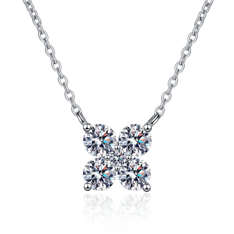 1.26 Carat Moissanite 925 Sterling Silver Geometric Shape Pendant Necklace