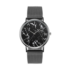 Fashion Mesh Band Creative Marble Effect Women's Luxury Wristwatch