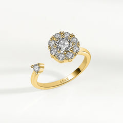 Women's S925 Sterling Silver Luck Turns Opening Ring