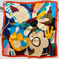Small Square Printed Color Matching Women's Scarf