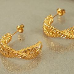 Titanium Steel Geometric Stud Earrings for Women