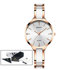 NIBOSI Luxury Creative Quartz Ceramic Bracelet Women's Watch