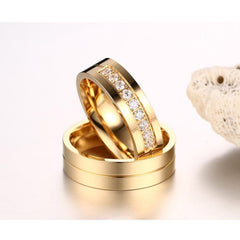 Exquisite Stainless Steel Wedding Ring for Women and Men