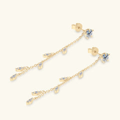 1.38 Carat Moissanite 925 Sterling Silver Leaf Earrings for Women