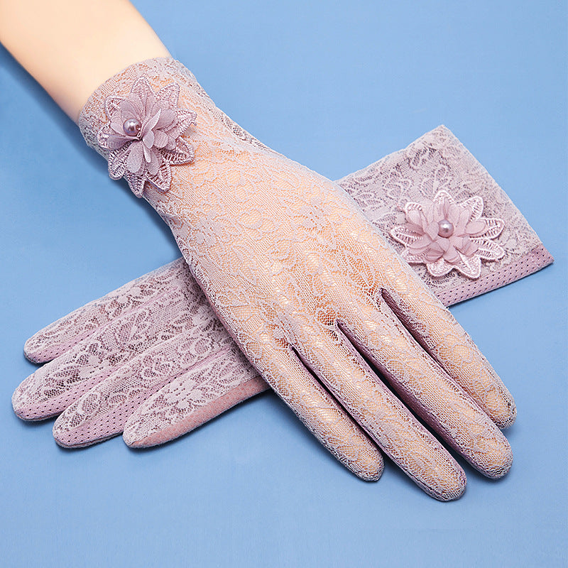 Women's UV Protection Ice Silk Lace Gloves