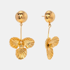 Stainless Steel Flower Dangle Earrings for Her