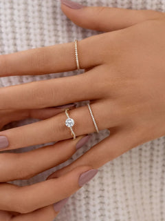 Elegant Women's 925 Sterling Silver Inlaid Zircon Ring