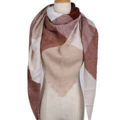 Winter Triangle Shape Plaid Cashmere Scarf for Women