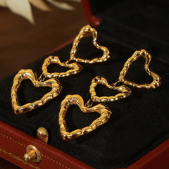 Gorgeous Titanium Steel Dangle Heart Earrings for Women