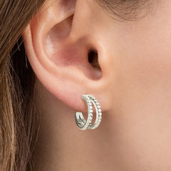 Women's Moissanite 925 Sterling Silver C-Hoop Earrings