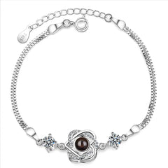 Celebrity Style S925 Pure Silver Six-Pointed Star Bracelet