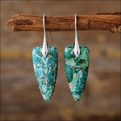 Luxurious Women's Natural Stone Geometric Shape Earrings