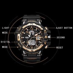 SMAEL 1376C Casual Waterproof Men's LED Digital Sports Watch
