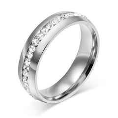 Crystal Stainless Steel Wedding Ring for Women
