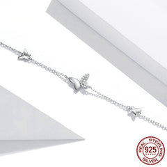 925 Sterling Silver Butterfly Dancing Bracelet for Women
