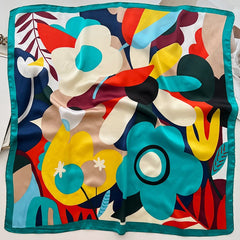 Small Square Printed Color Matching Women's Scarf