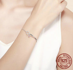 S925 Pure Sterling Silver Heart Design Women's Bracelet