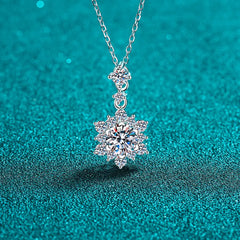 1 Carat Moissanite Zircon 925 Sterling Silver Pendant Necklace