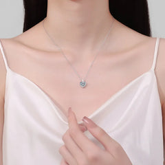 2 Carat Moissanite 925 Sterling Silver Heart Shape Pendant Necklace