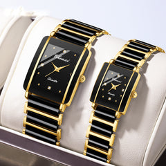 Luxury Square Women and Men's Ceramic Quartz Watch