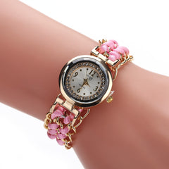 Women's Woven Retractable Rope Small Dial Quartz Watch with Diamond Inlay