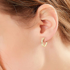 Luxury Women's 925 Sterling Silver Inlaid Moissanite C-Hoop Earrings