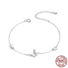 925 Sterling Silver Butterfly Dancing Bracelet for Women