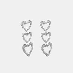 Gorgeous Titanium Steel Dangle Heart Earrings for Women
