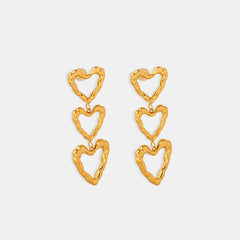 Gorgeous Titanium Steel Dangle Heart Earrings for Women