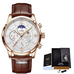 Luxury Men Leather Quartz Wristwatch