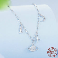 Elegant 925 Sterling Silver Starry Sky Necklace for Women
