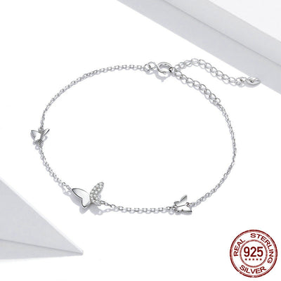 925 Sterling Silver Butterfly Dancing Bracelet for Women