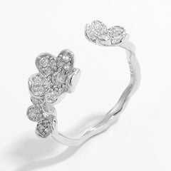 Women's 925 Sterling Silver Inlaid Zircon Open Ring