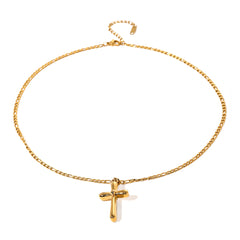 Women's Elegant Stainless Steel Cross Pendant Necklace