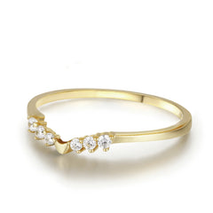 Beautiful Women's 925 Sterling Silver Inlaid Zircon Ring