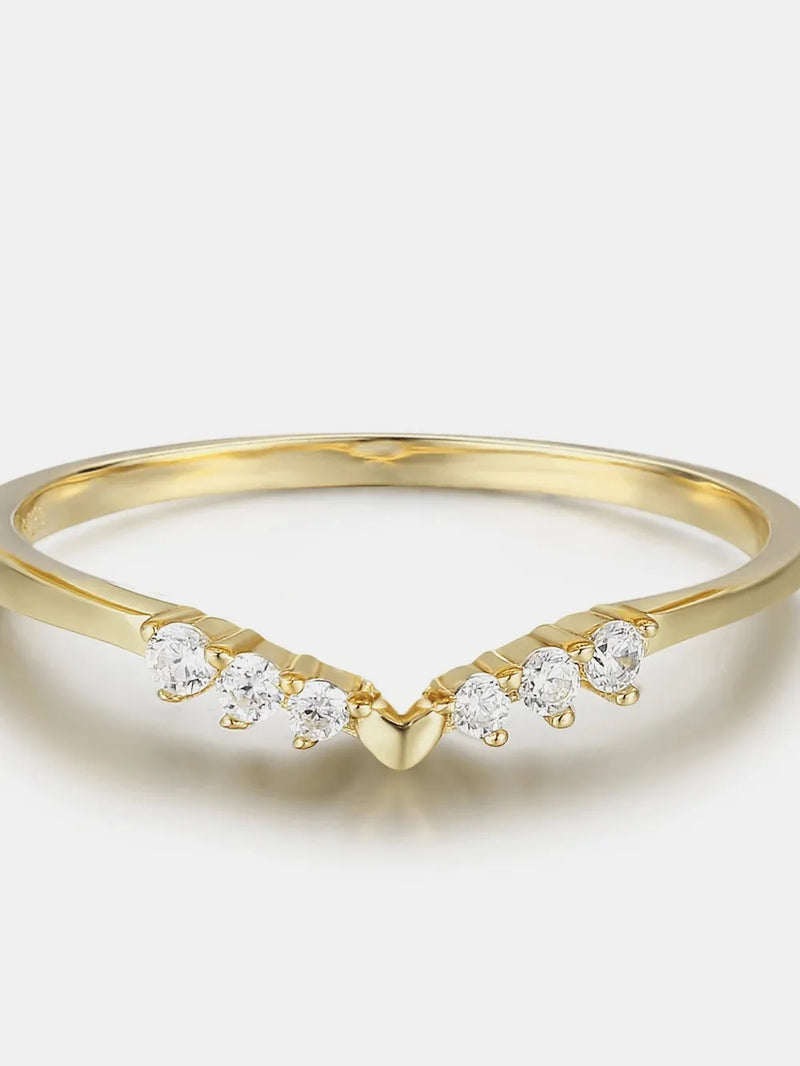 Beautiful Women's 925 Sterling Silver Inlaid Zircon Ring