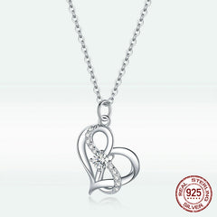 Women's Heart-Shaped Pendant S925 Sterling Silver Necklace