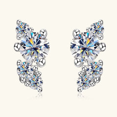 Beautiful 925 Sterling Silver Moissanite Stud Earrings for Women
