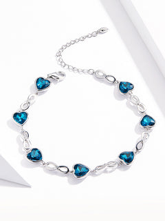 Women's Love S925 Sterling Silver Chain Heart bracelet