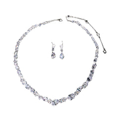 Simple Fashionable Wedding Bridal Necklace and Earring Set