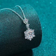1 Carat Moissanite Zircon 925 Sterling Silver Pendant Necklace